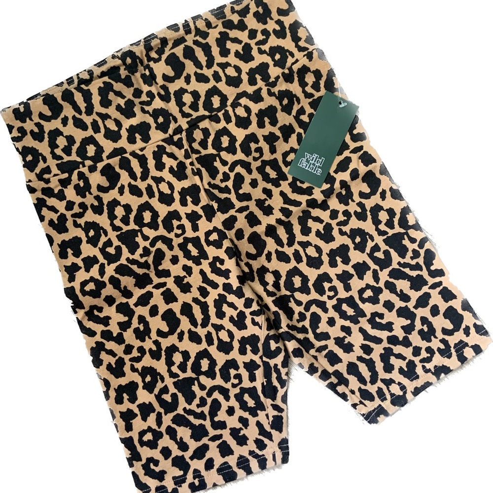 Leopard Print Bike Shorts High Rise Stretch Wild Fable Size Medium